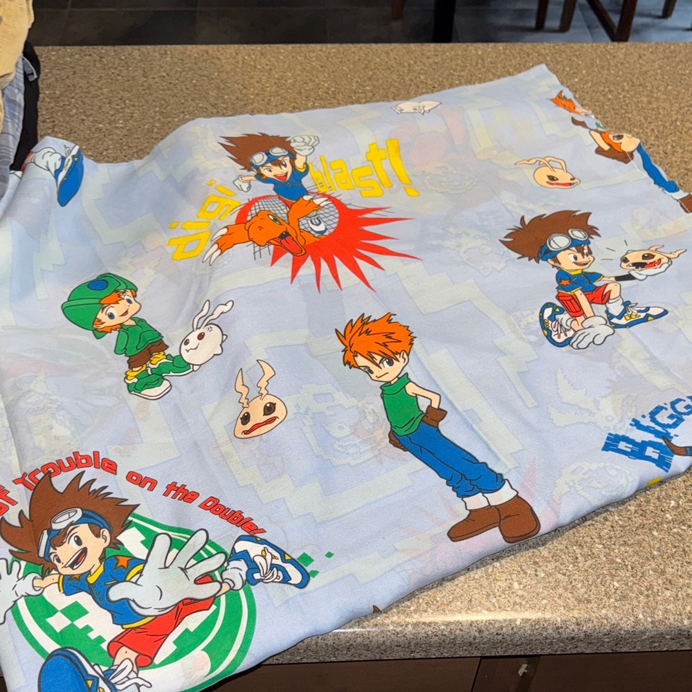 Vintage digimon flat sheet